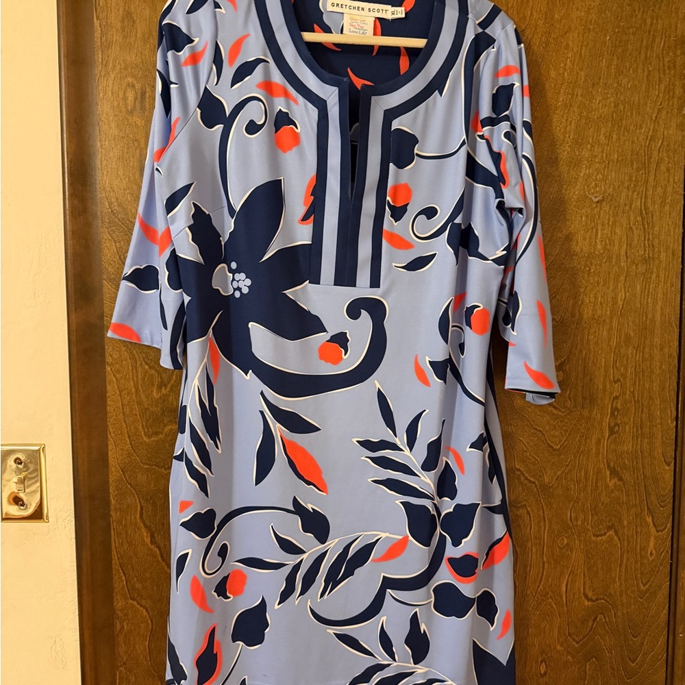 Gretchen Scott Navy and Orange Dress